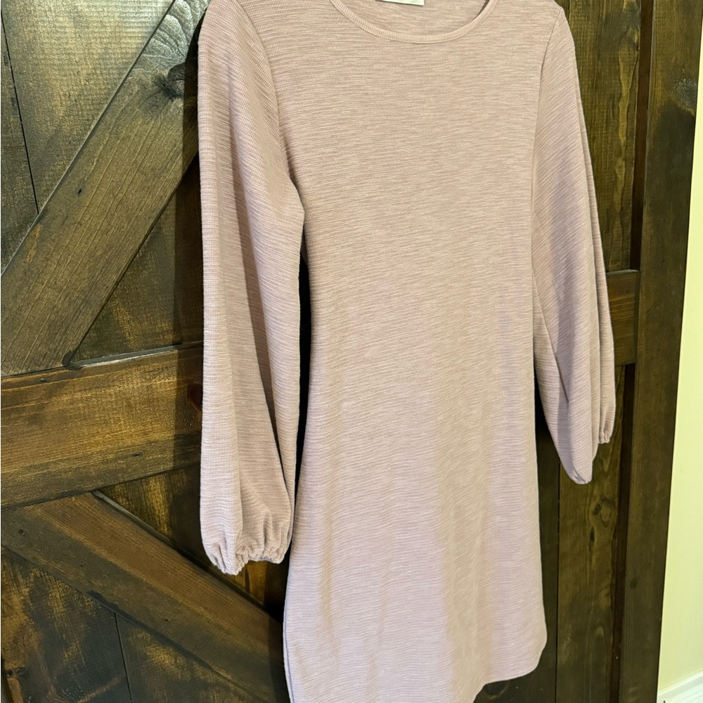 Women's Long Sleeve Casual Dress in Light Mauve